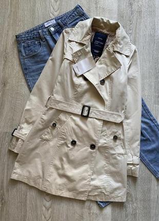 Bershka стильный тренч, тренчкот, плащ, плащик