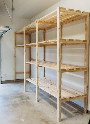 Изготовление складских стеллажей из цельного дерева