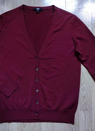 Кардиган uniqlo (100% шерсть), m