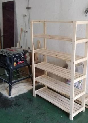 Стеллажи из дерева для склада для хозяйства