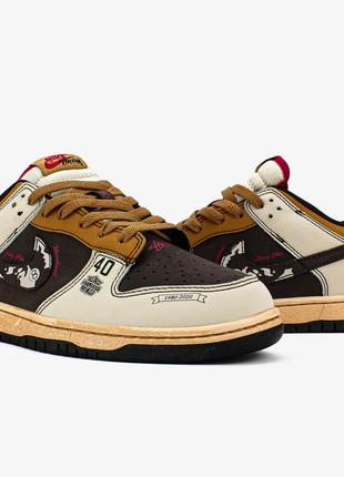 Мужские кроссовки nike air force 1 light low deconstructed jeans x stussy "beige brown"