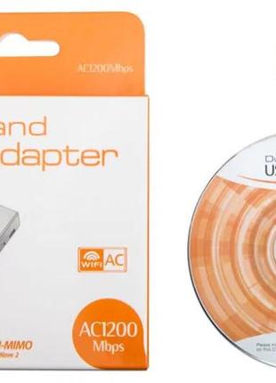 Usb 3.0 wi-fi адаптер rtl8812 ac1200 1200мбит/с 2 диапазона 2.4+5