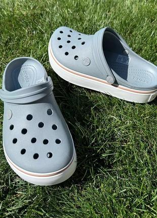 Жіночі крокси на платформі сабо boot crocs crocband platform grey сірі ідеальні boot crocs для ваших ніжок