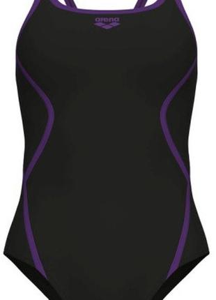 Купальник закритий для жінок arena pro_file swimsuit solid чорний, фіолетовий жін 404 фото