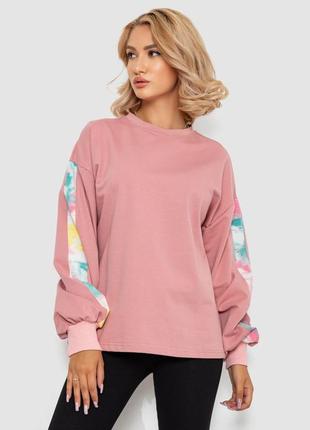 Світшот з принтом, s/m, l/xl. кофта жіноча з лампасами, пудрова, одяг, 102r445