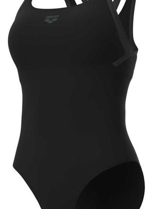 Купальник закритий для жінок arena swimsuit solid control hi-powe чорний, сірий жін 38