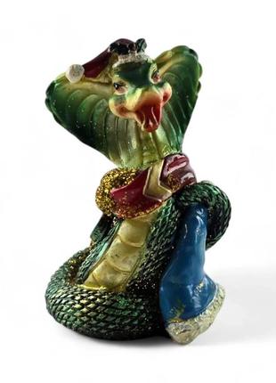 Статуетка кобра-змія з монетами (9х6х4,5 см)