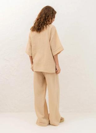 Жіноча футболка прямого та вільного фасону тканина льон-жатка розміри: 42 - 524 фото