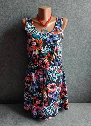 Открытое трикотажное коттоновое яркое платье сарафан 46-48 размера9 фото