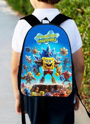 Рюкзак дитячий губка боб  34х27см, міський ранець для хлопчика