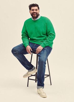 Мужской свитшот fruit of the loom тонкий lightweight raglan sweat без флиса реглан свитер ярко-зеленый, s