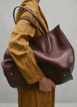 Кожаная сумка massimo dutti 6982/602