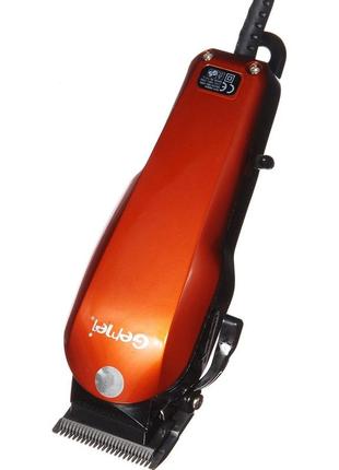 Професійна машинка для стриження волосся gemei gm-1005 pro червона + ножиці