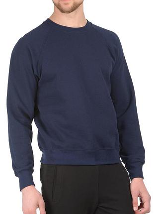 Чоловічий світшот fruit of the loom lightweight raglan sweat без флісу реглан светр глибоко-темно-синій, s