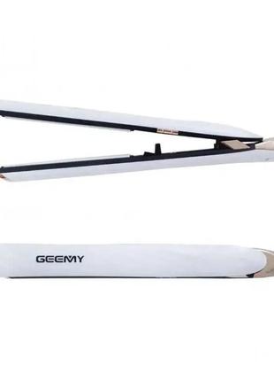 Професійна плойка щипці для випрямлення волосся з керамічним покриттям geemy gm-490 pro білий7 фото