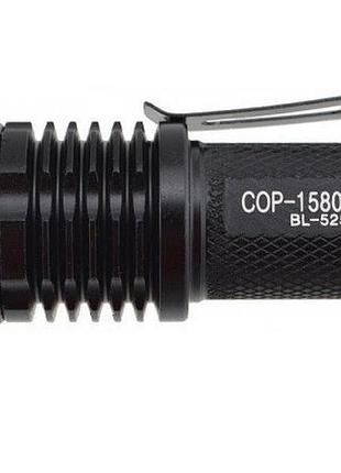 Ударопрочный тактический фонарь фонарик в футляре 3 режима police bl-525 pro черный +...