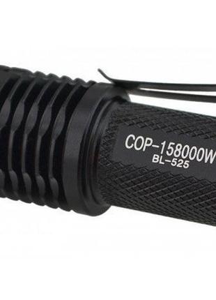 Ударопрочный тактический фонарь фонарик в футляре 3 режима police bl-525 pro черный +...