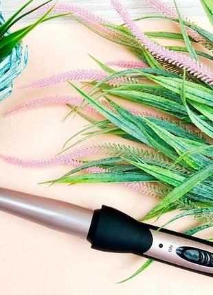 Професійна конусна плойка щипці для завивання волосся з керамічним покриттям promotec pm 1210 pro3 фото