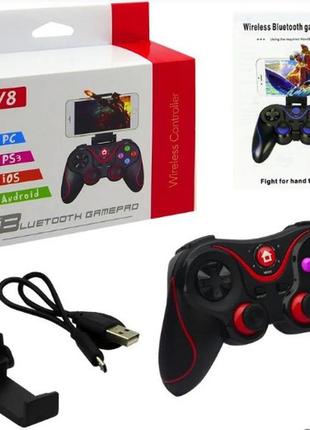 Беспроводной геймпад  джойстик для мобильного телефона  игровой wireless controller v8 pro черный + usb кабель