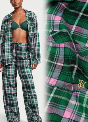 Піжама в клітинку victoria's secret original xs s m 36 38 40 штани рубашка