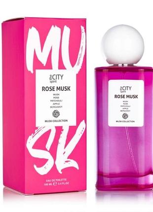 Туалетная вода женская the city spirit rose musk парфюм для женщин духи 100 мл