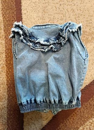 Костюм: укороченный жилет и джинсы на рост 122-1283 фото