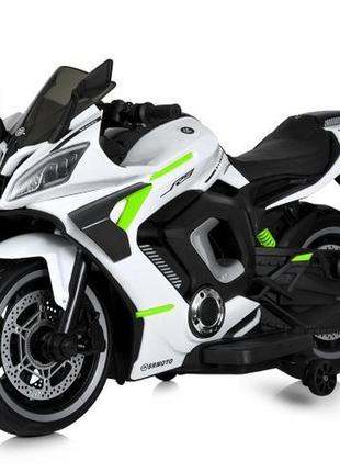 Детский электромотоцикл sr moto (бело-зеленый цвет) 24v