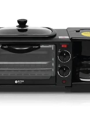 Піч електрична для сніданку 3 в 1 3600вт bitek bt-5308b