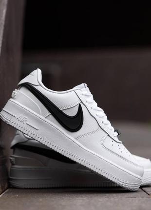Жіночі шкіряні кросівки nike air force 1 low ‘07 чорно біле демісезонне взуття найк аїр форс 1 лоу