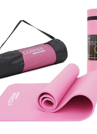 Коврик спортивный cornix nbr 183 см x 61 см x 1 cм для йоги и фитнеса xr-001 см pink