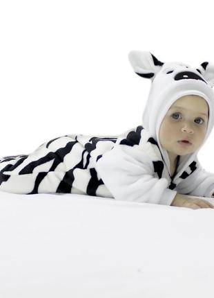 Крутой комбинезон, теплый человечек с 🦓 на 6-9 мес для младенцев