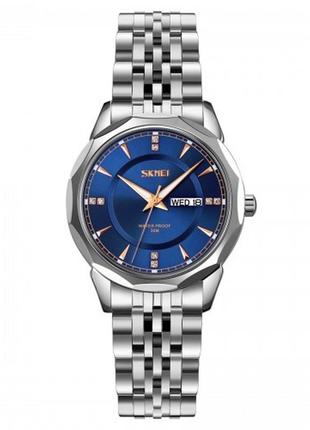 Жіночий наручний кварцовий годинник skmei 9264sibu silver-blue