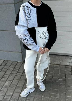 Утепленный спортивный костюм, свитшот брюки, трехнить пенье на флисе, хлопок