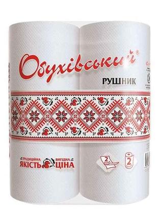 Рушники целюлозні на гільзі 2 рул (обухівський)tm обухов1 фото