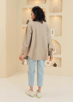 Вишукана жіноча сорочка вільний та прямий фасон льон-жатка розміри: 42 - 525 фото