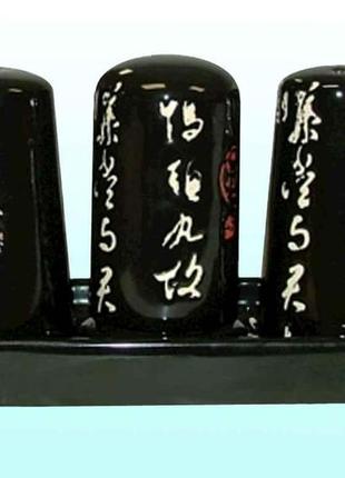 Набір для спецій 3пр. чорний на підставці (24-21-186) тм mitsui1 фото