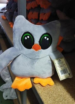 Игрушка-подушка сова, мягкая игрушка 27х26,5 см ярослав