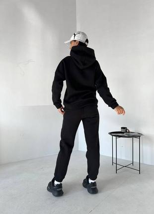 Спортивный костюм на флисе с капюшоном с надписью3 фото