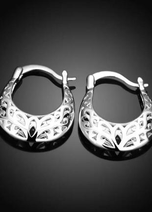 Серьги серебро кольца маленькие ажурные silver ♥️ 925