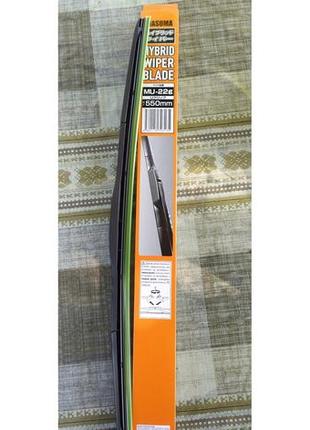 Щітка склоочисника гібридна 550mm (22) (j-hook) (mu-22g) masuma