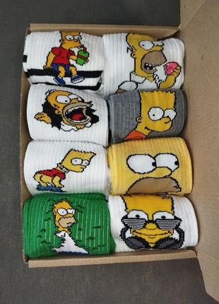 Бокс носков приколов с принтами «симпсоны» 8 пар