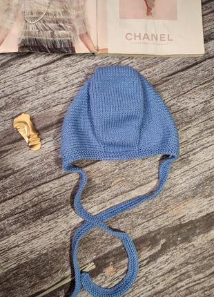 Вязаный чепчик ручной работы полушерсть