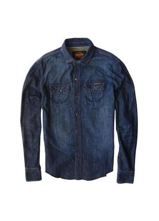 Винтажная джинсовая рубашка с длинным рукавом с эффектом потертости superdry ms3jj014