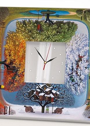 Настінний годинник картина «пори року» декор інтер'єру для спальні