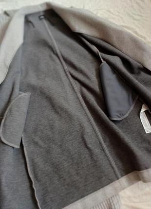 Піджак пальто подовжене базове zara накидка міді з кишенями осіннє весняне6 фото