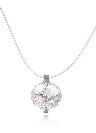 Чокер кулон на прозрачной силиконовой нитке застежка цепочка