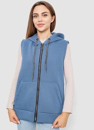 Жилетка жіноча на флісі, колір джинс, 102r341