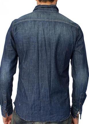 Винтажная джинсовая рубашка с длинным рукавом с эффектом потертости superdry ms3jj014