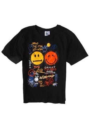 Футболка смайл smiley world с принтом спереди и сзади