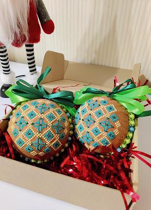 Новорічні іграшки на ялинку (святкові прикраси)